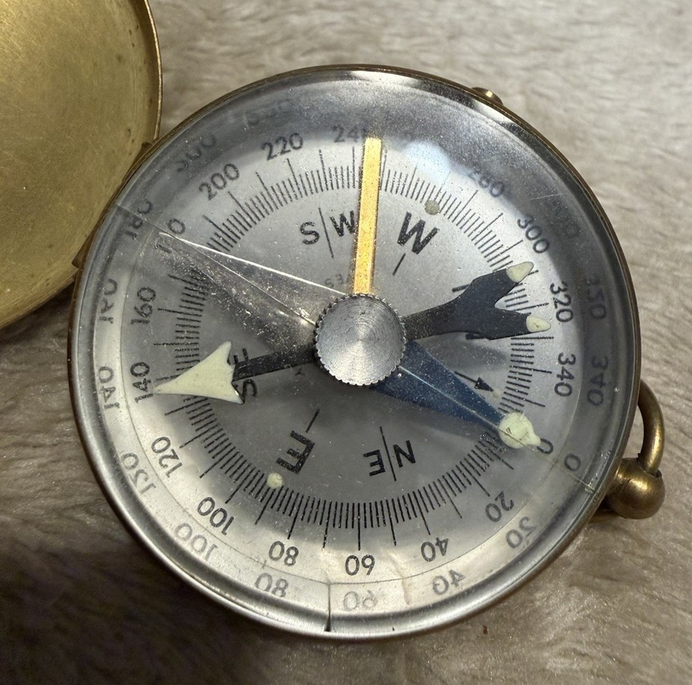 MARITIME, GERMAN BRASS HAND HELD MINI COMPASS