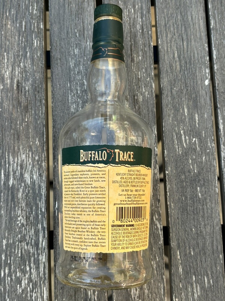 BUFFALO TRACE STRAIGHT BOURBON WHISKEY Single Barrel EMPTY BOTTLE 750ML