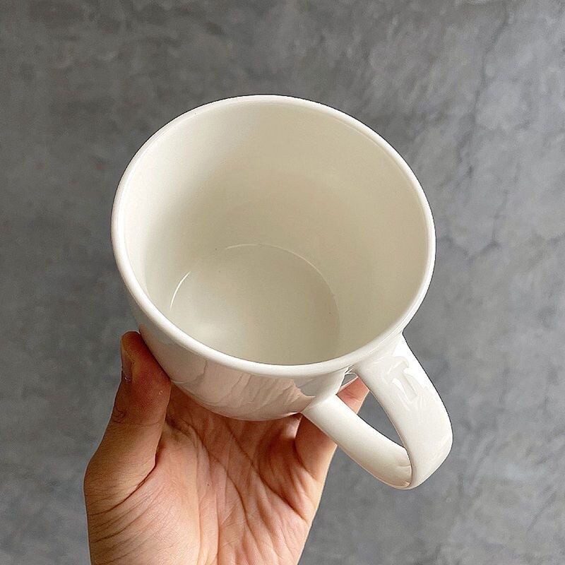 Starbucks Cup Embossed Mug White Ceramic Cup Classic Starbucks Coffee Simple Cup
