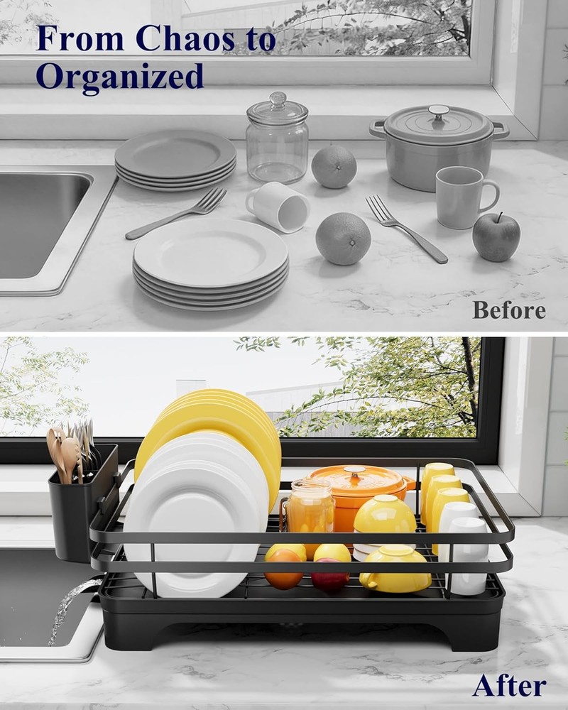 Dish Drying Rack - Multi-Functional Dish Rack for Kitchen Counter
