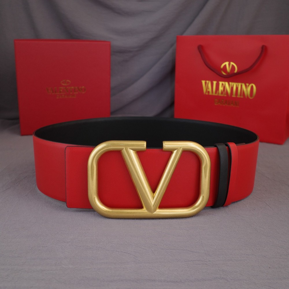 VALENTINOWomen's belt with double-sided belt red Black width 7 cm Without box