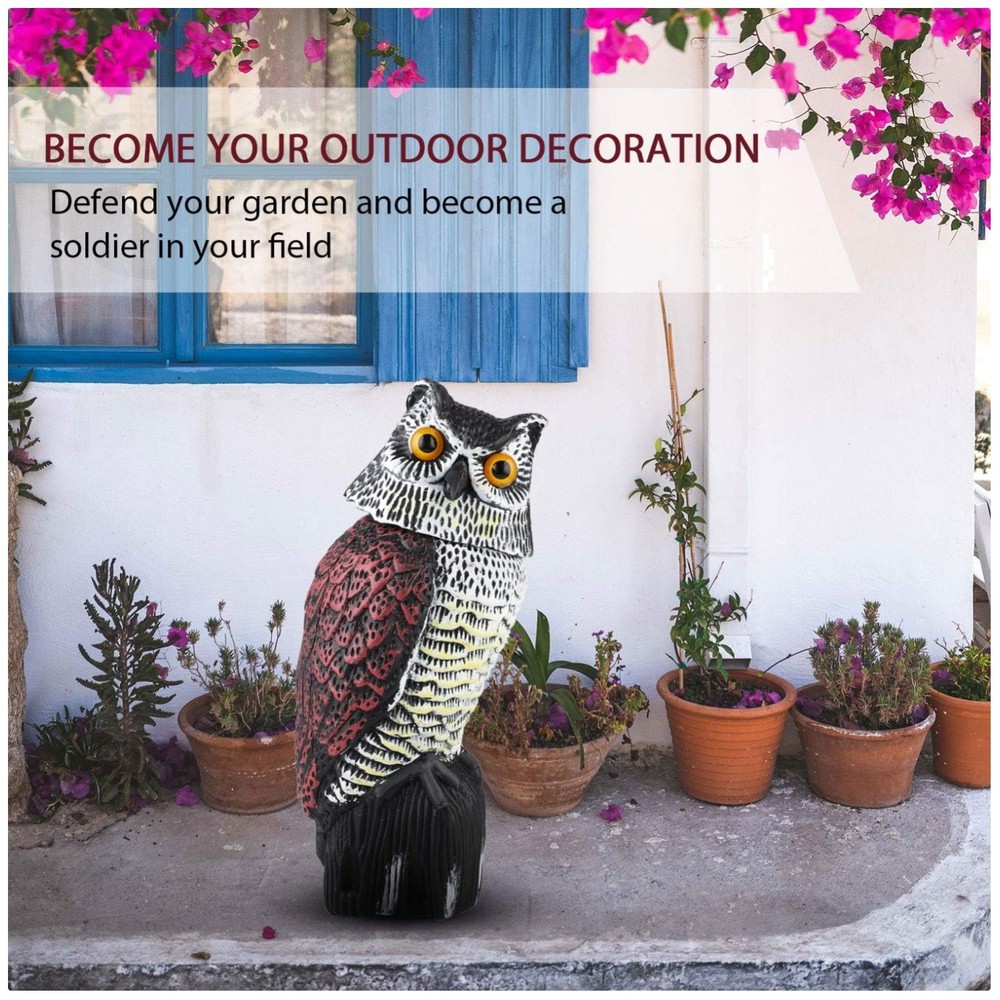 Outdoor Owl Decoy with Sand-Fill Bottom Compartment