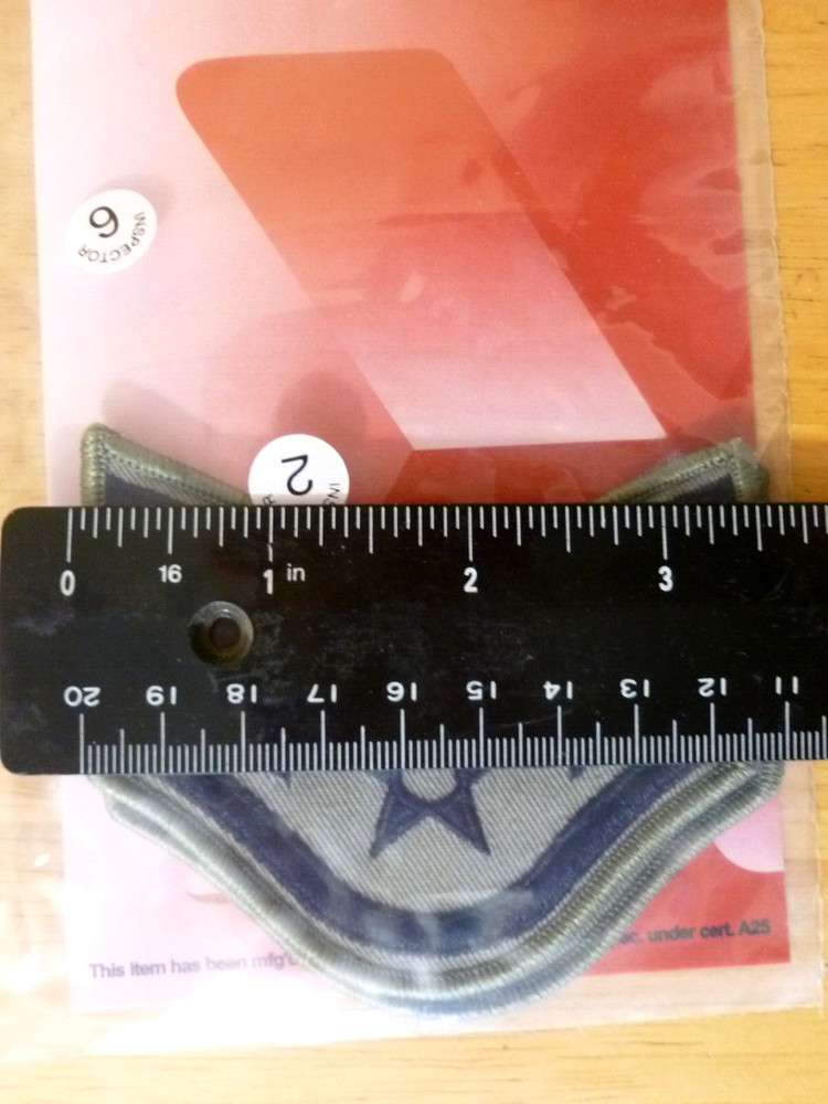 Air Force Chevron Patch DCU USAF Rank E-5 Airman (pair)