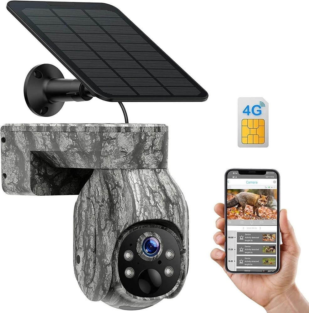4G LTE Mobile Security Camera System Wireless Solar Battery Pan With SIM Card