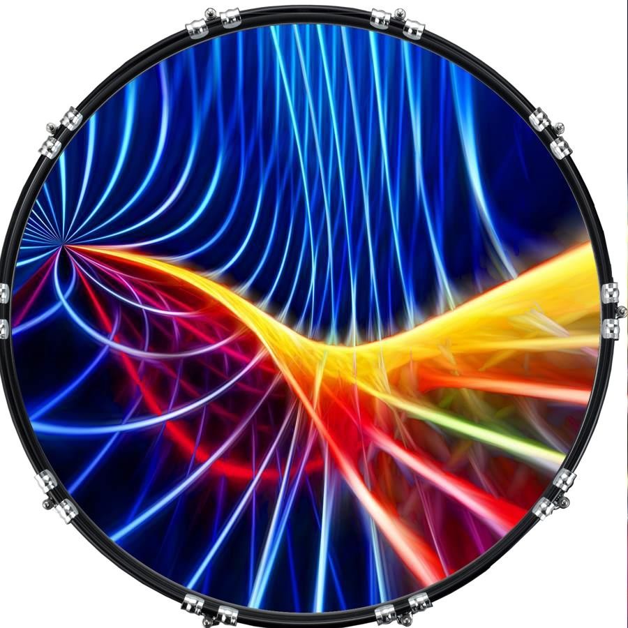 Custom 22" Kick Bass Drum Head Graphical Image Front Skin Colorful 7