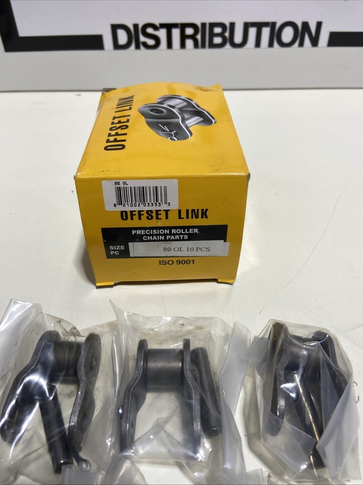 #80 Offset Half Link for Roller Chain Single Strand (Qty 9)