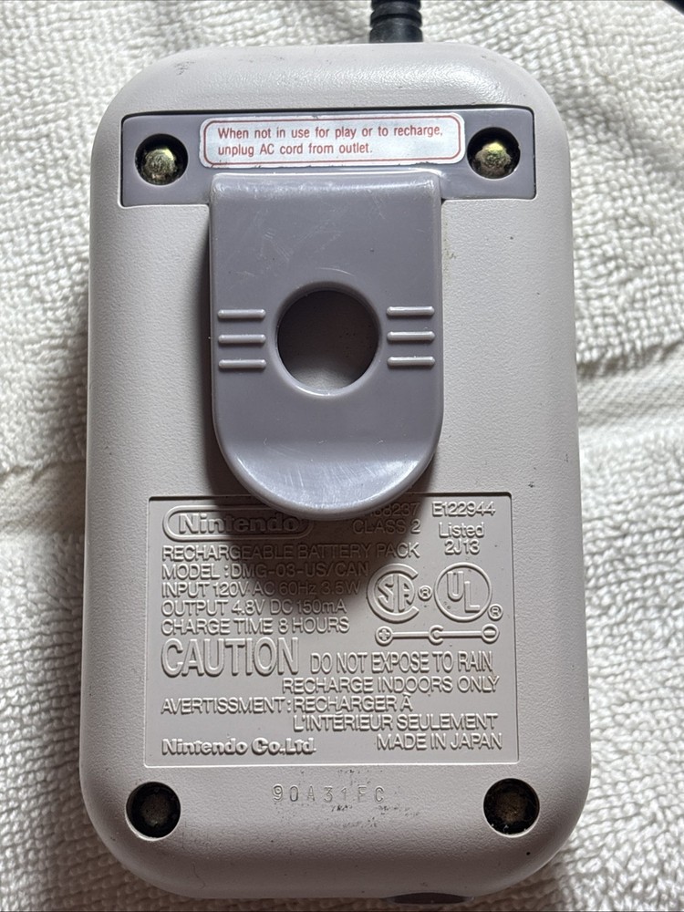 Nintendo Game Boy Rechargeable Battery Pack Power Adapter