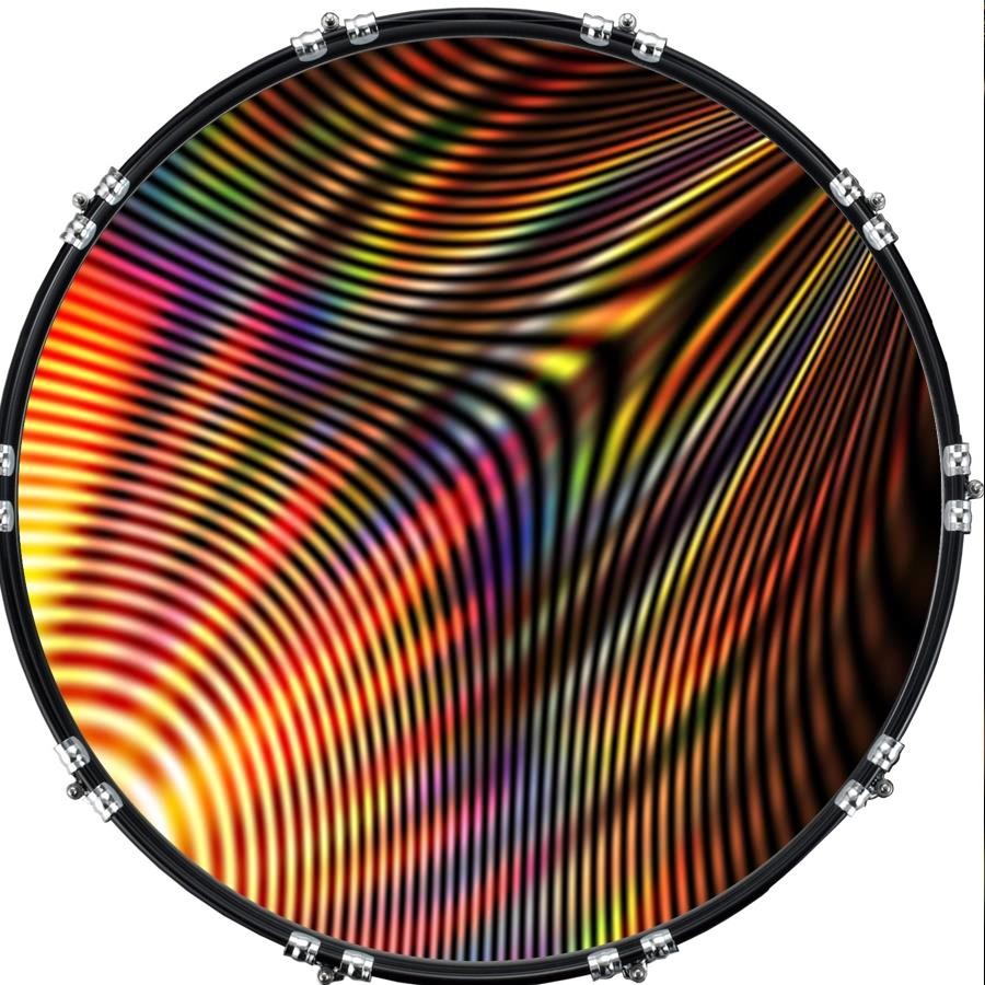 Custom 22" Kick Bass Drum Head Graphical Image Front Skin Interference 1