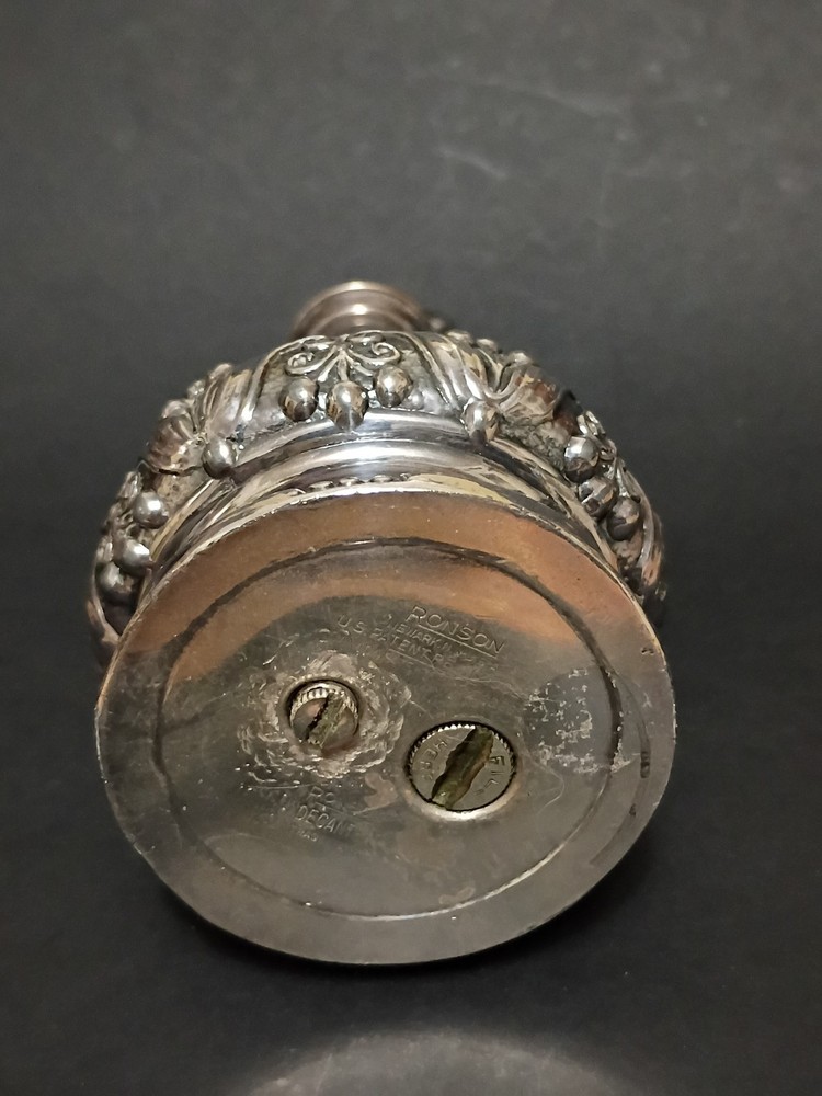 Vintage Silver Ronson Decanter Table Lighter Circa 1946