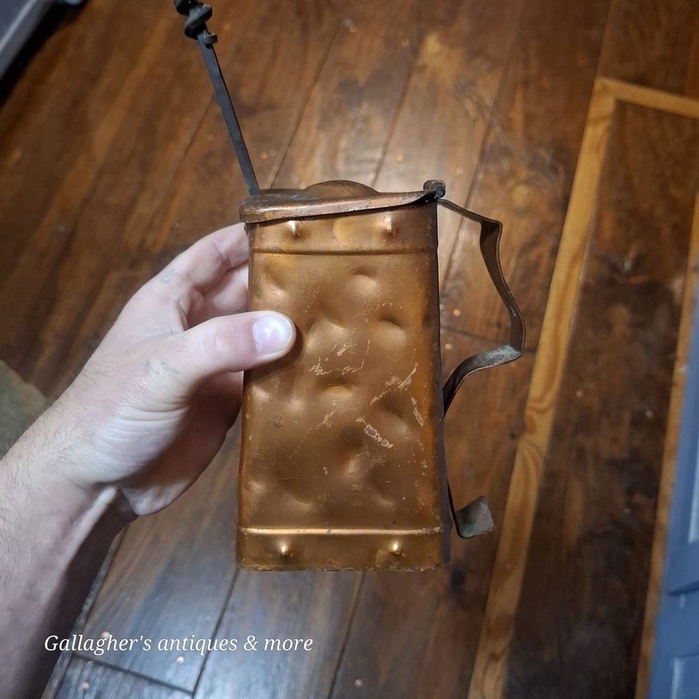 Vintage Brass Copper Fire Starter Fireplace w Wrought Iron Handle Cape Cod Shop