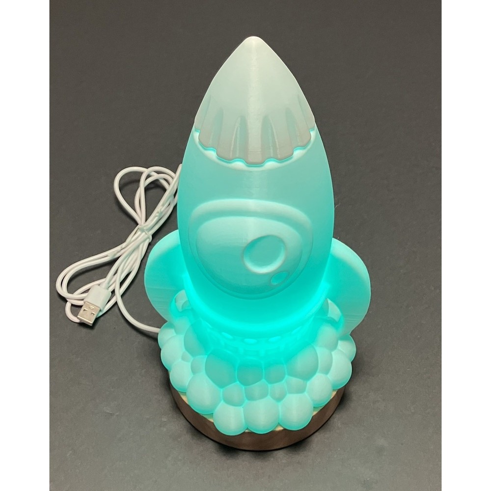 Childs Rocket Night Light Color Changing LED Lamp Remote Control Magnetic Base