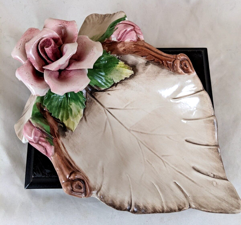 Vintage Capodimonte Floral Dish