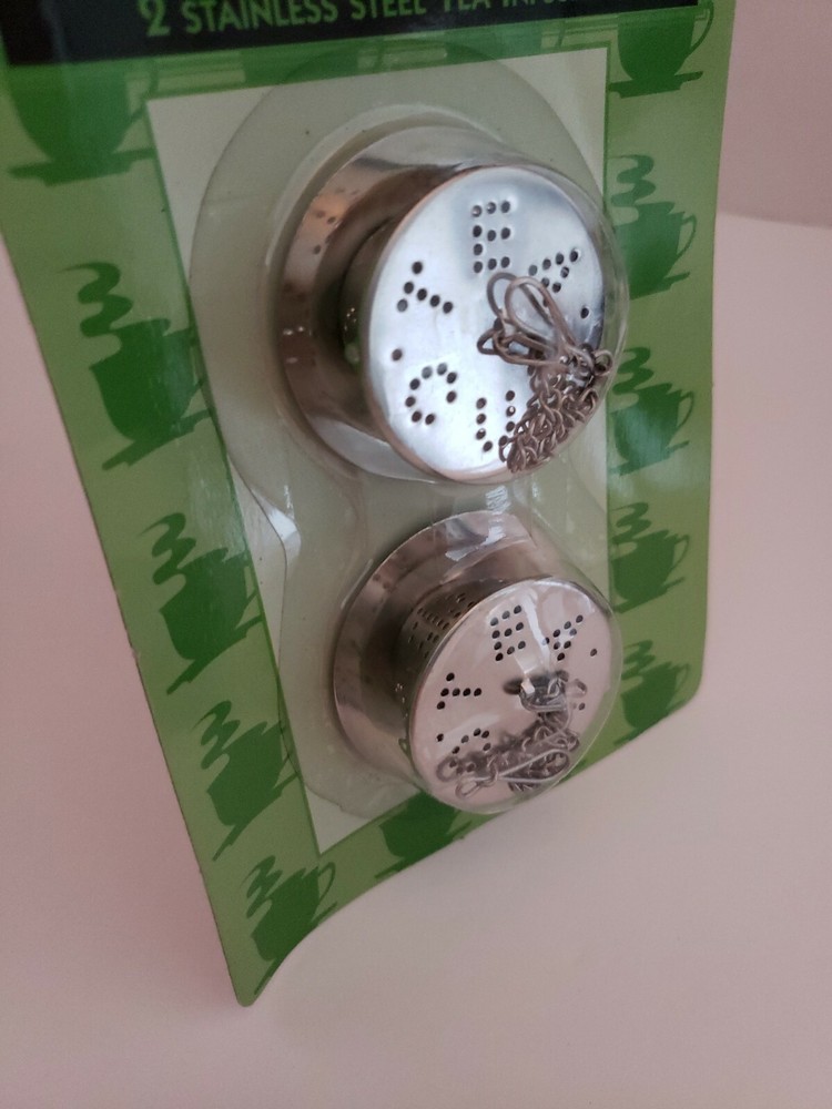 Tea For Two 2 Stainless Steel Tea Infusers Tea Cups NEW