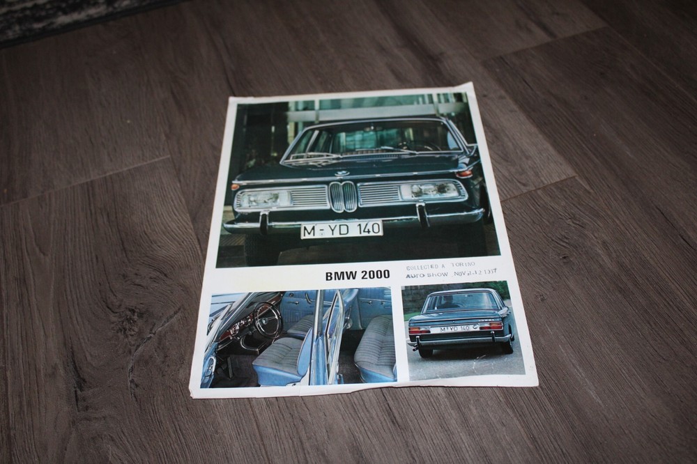BMW 2000 single sheet sales brochure Jan 1967