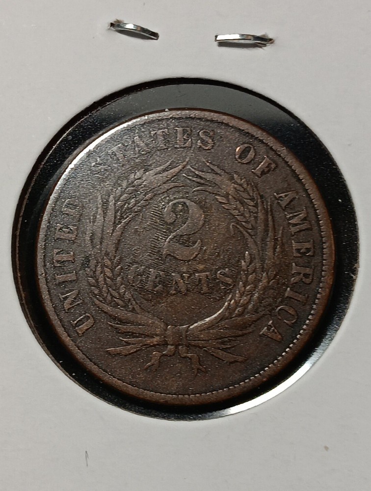 👉1866 2 c. Piece Vf/xf