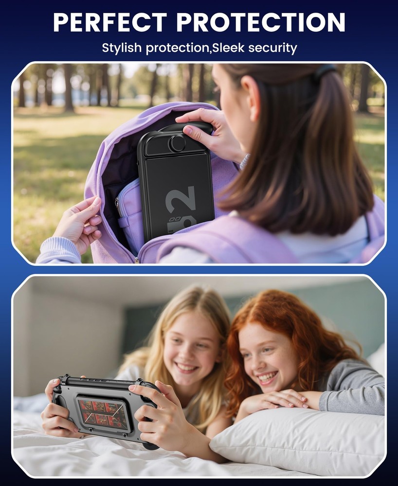 Enhanced Switch 2 Grip - Ergonomic Hard Shell with 6 Game Slots & Front Cover...