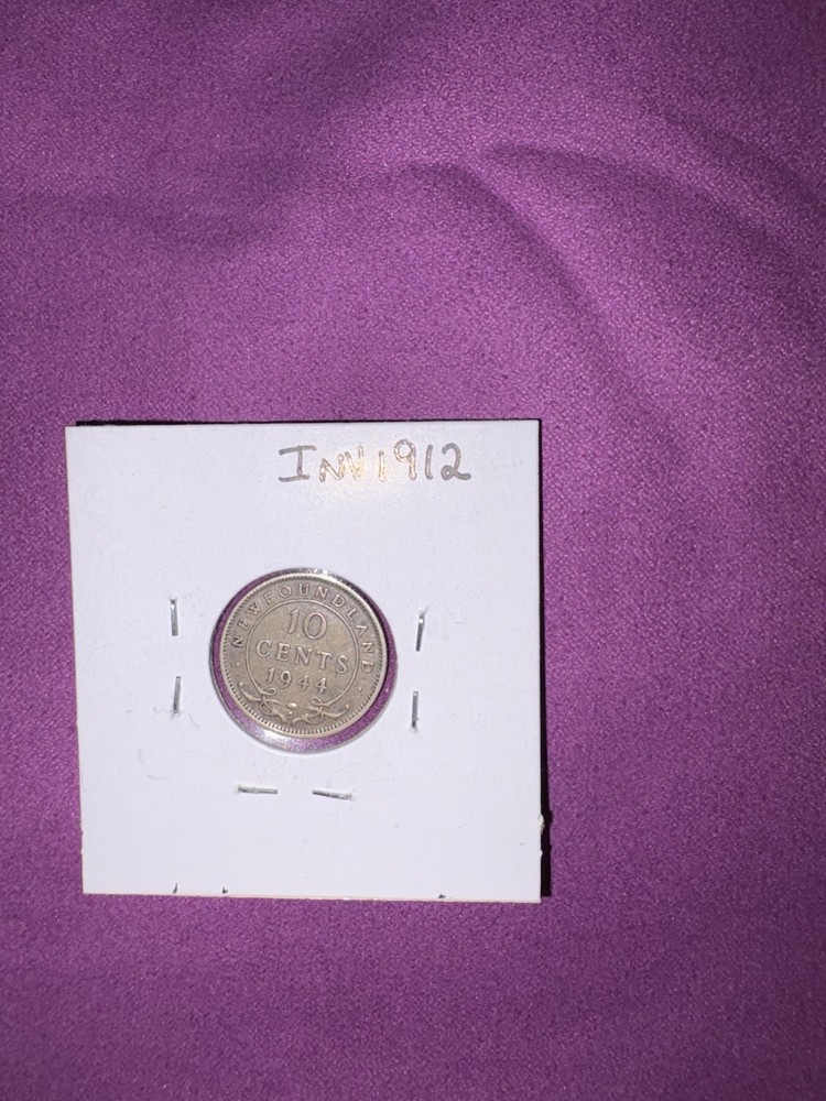 1944c nfld 10 cent silver coin