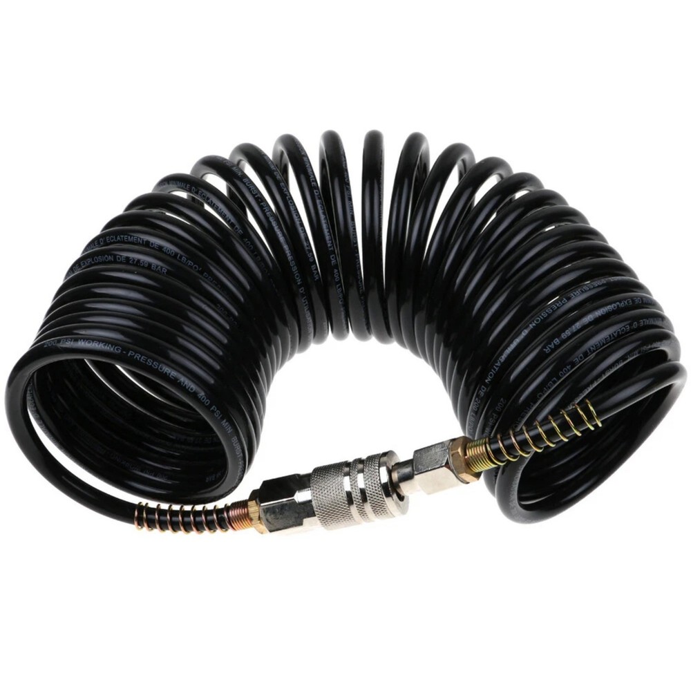 High Quality 1/4" NPT 25FT Rubber Pneumatic Hose 200PSI Quick Coupler Accessory