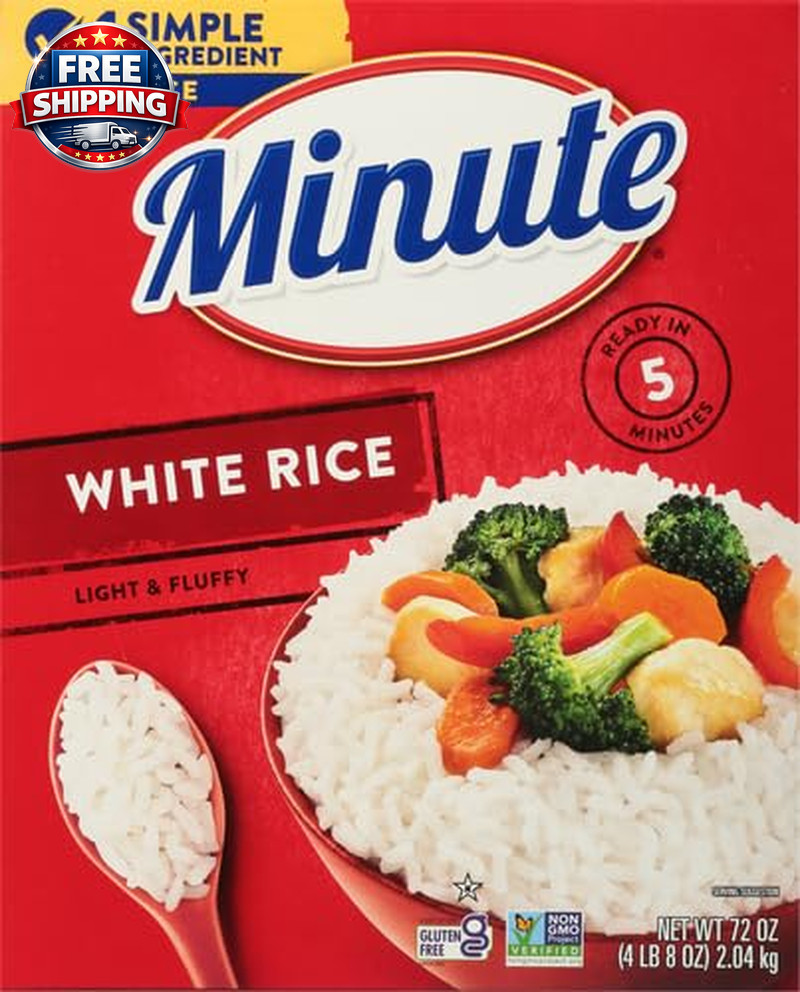 Instant White Rice - Quick & Easy 72-Ounce Box for Fast Dinner Solutions