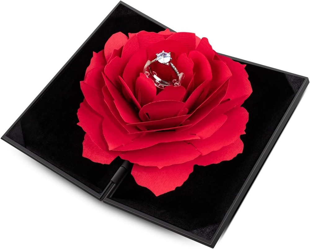 Creative Ring Box Small case for Proposal Engagement Wedding Black