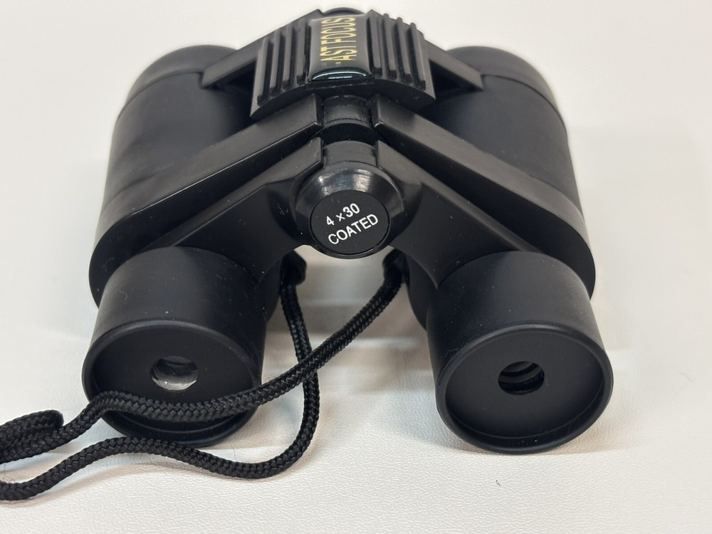 FAST FOCUS Binoculars Powerview 4x30 Coated with Case Compact Black