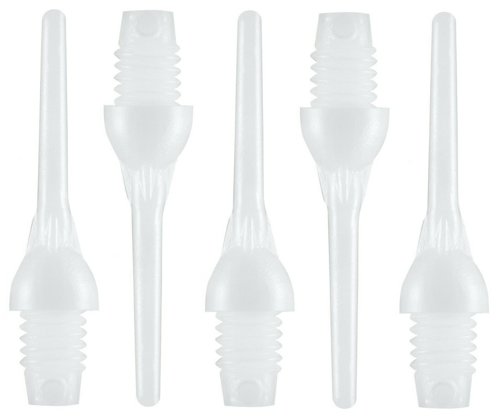 100 Bulls Ball Point 2BA Plastic Soft Tip Dart Points - White