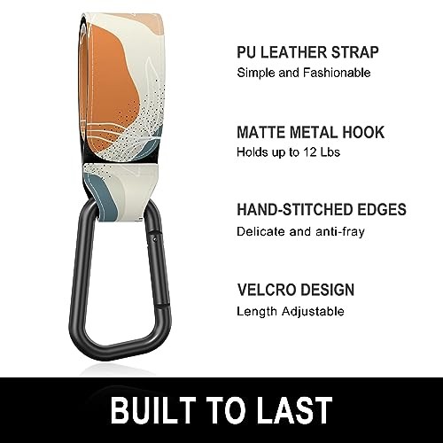 Baby Stroller Hooks for Hanging Bags, Universal Stroller Clips Boho Leaf