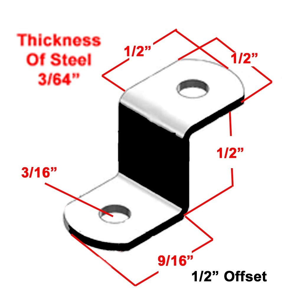 1/2" Offset Clips Extra Heavy Duty with Screws 100 Pack