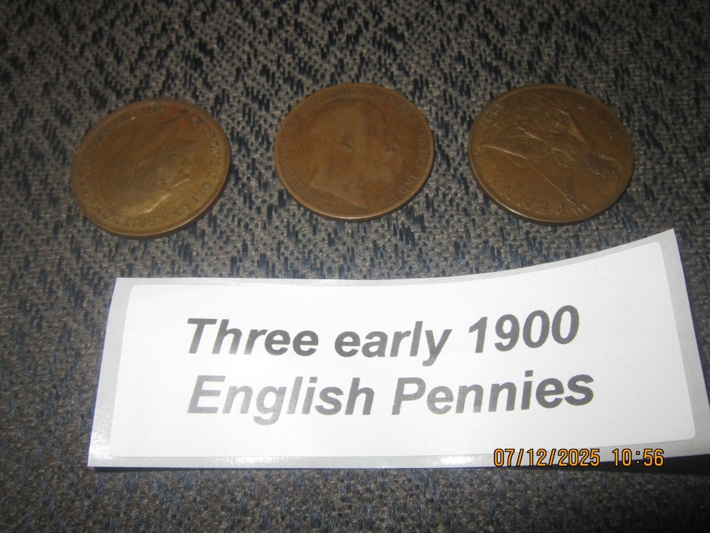 Three early 1900 English Penny, Please Read Listing, No Returns