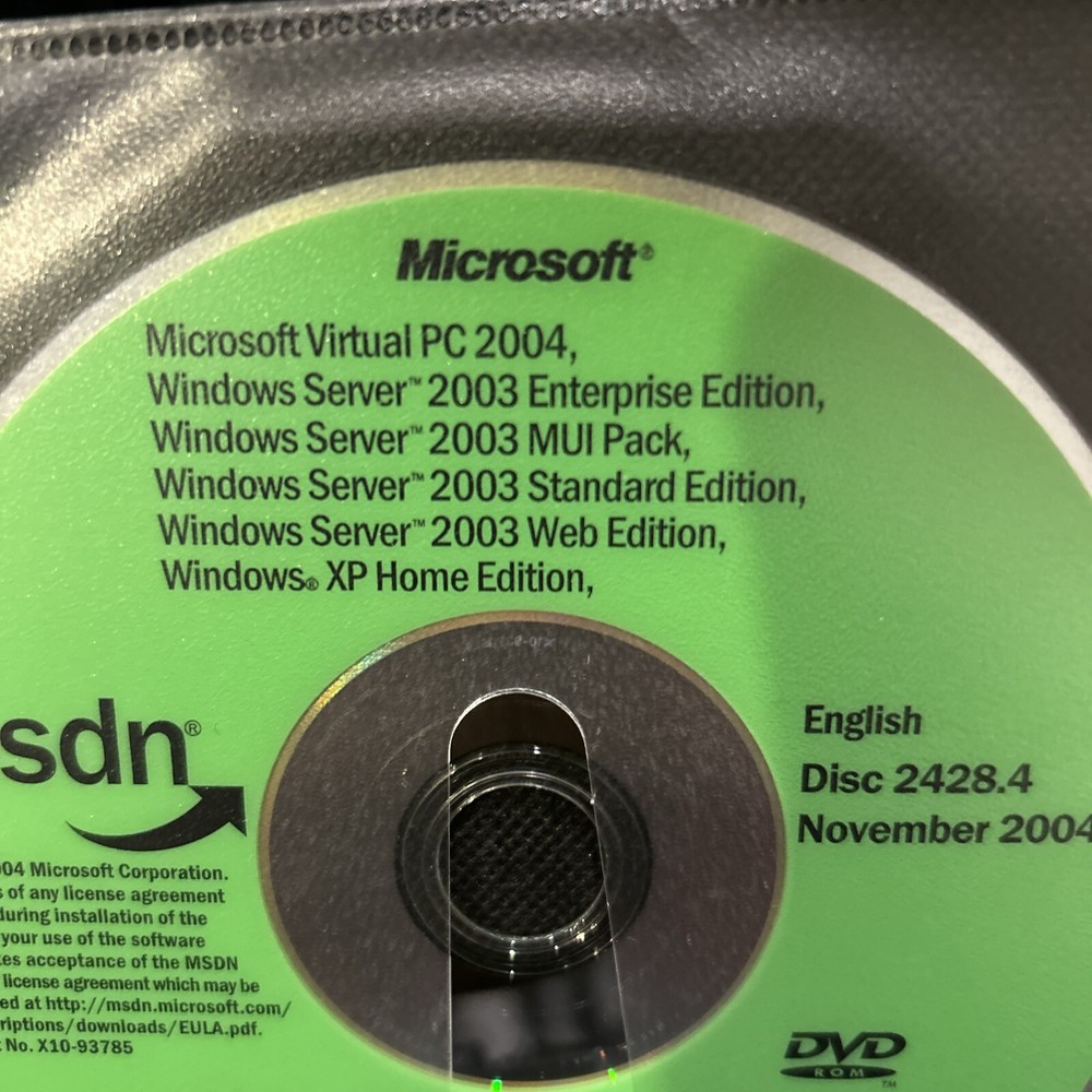 BRAND NEW MSDN Microsoft Windows VPC, 2003 Ent/MUI/Std/Web/Xp home/Pro/Etc DVD