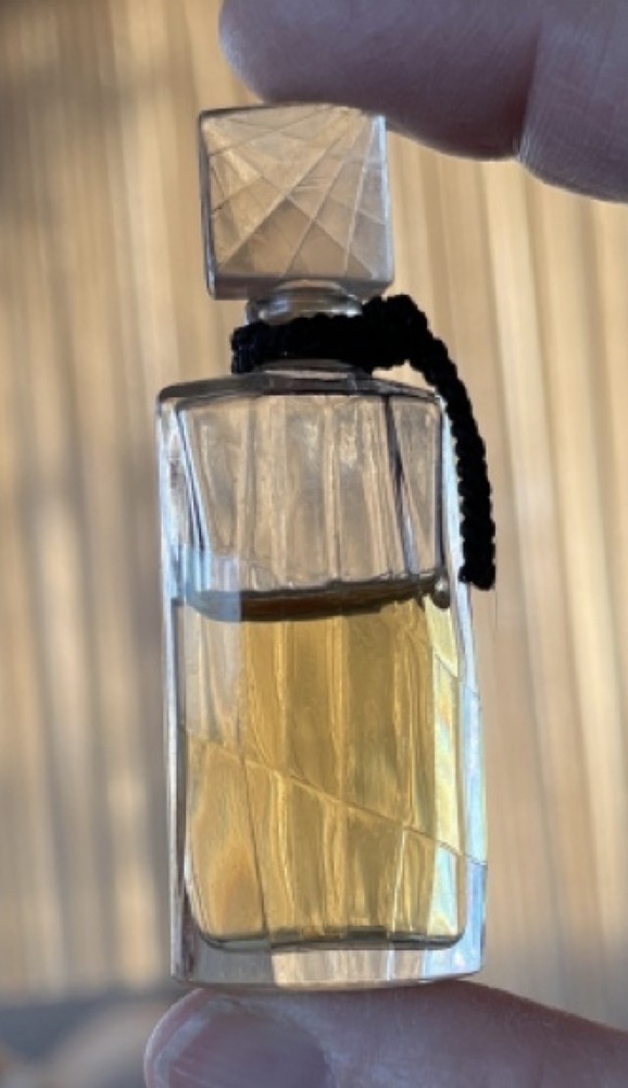 miniature perfume bottle half full - mystery scent no marks vanity decor