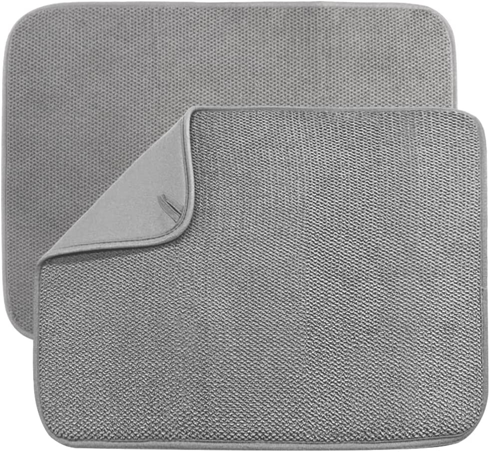 2 Pack Microfiber Dish Drying Mat,Absorbent Dish Drainer Kitchen Counter,Super A