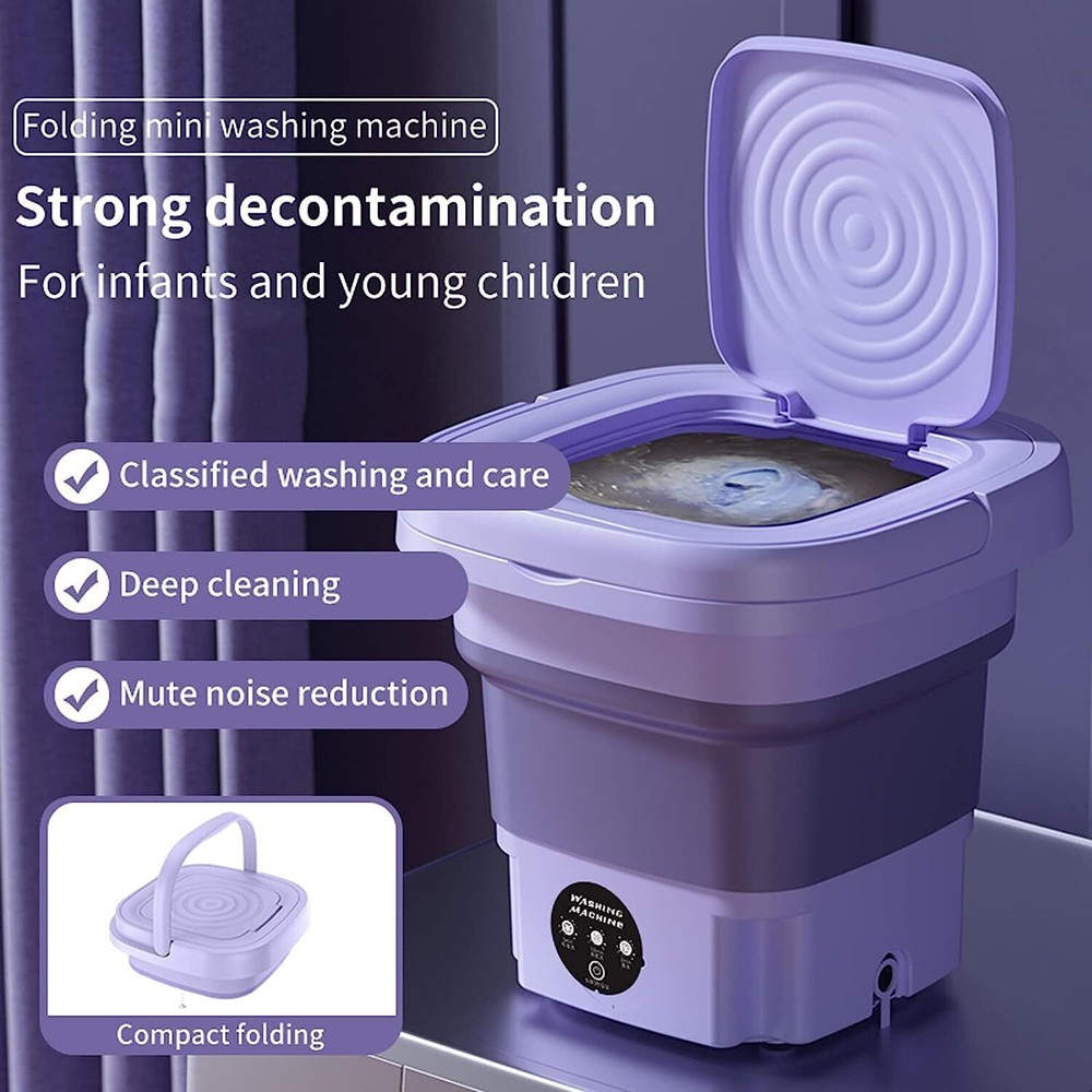 Mini Washing Machine 8L Folding Portable Sterilization Drying Laundry Machines