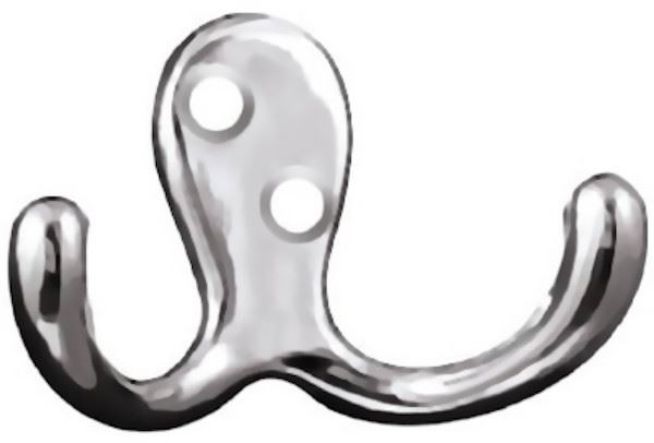 Polished Chrome Double Hook 2-3/4"