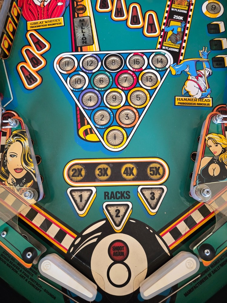 Refurbished Pool Sharks Pinball Machine (Bally) 1990