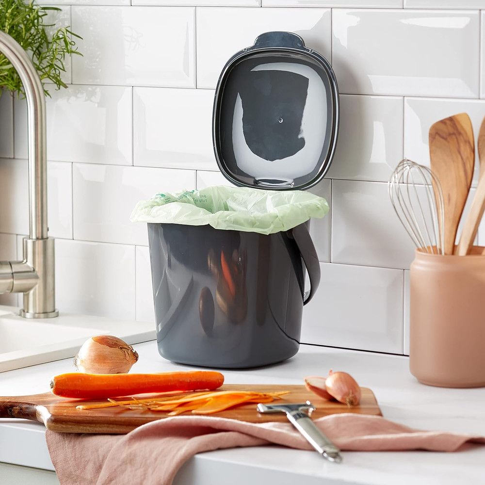 Good Grips Easy-Clean Compost Bin, Charcoal - 0.75 GAL