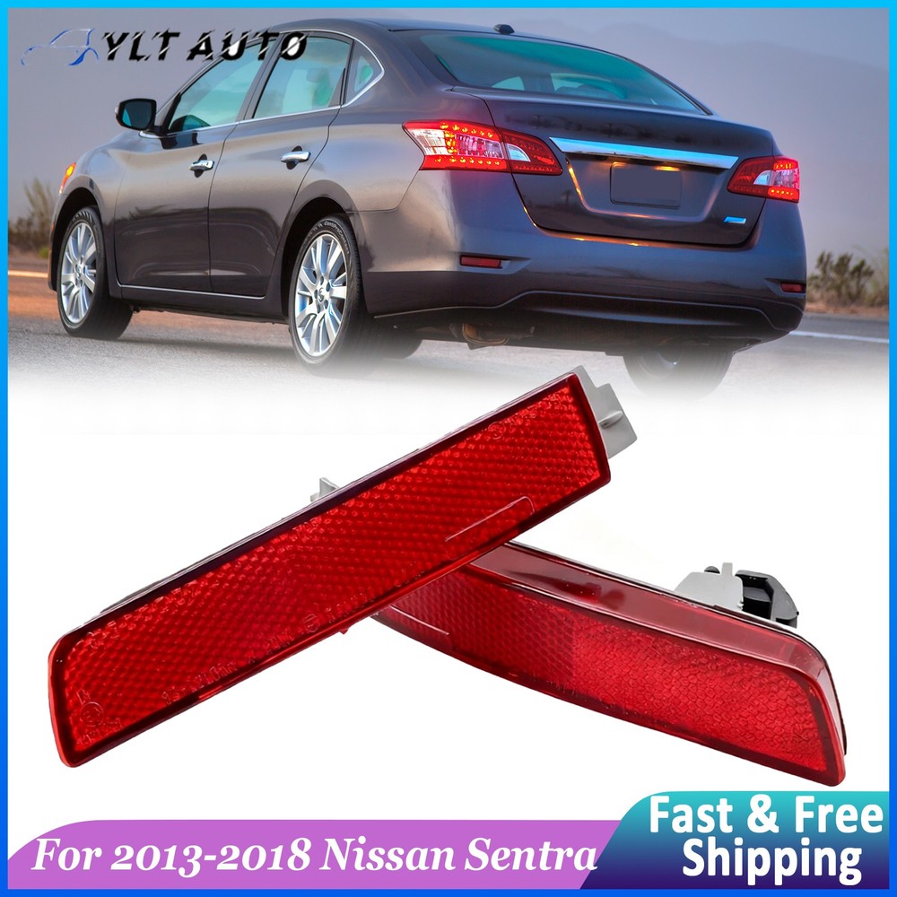 Rear Bumper Reflector Set For 2013-2018 Nissan Sentra Left & Right 2pcs