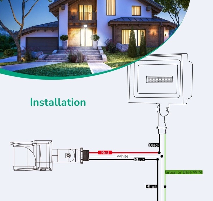 EDISHINE Motion Sensor, Automatic Dusk to Dawn, Motion PIR Sensor,240 Degree