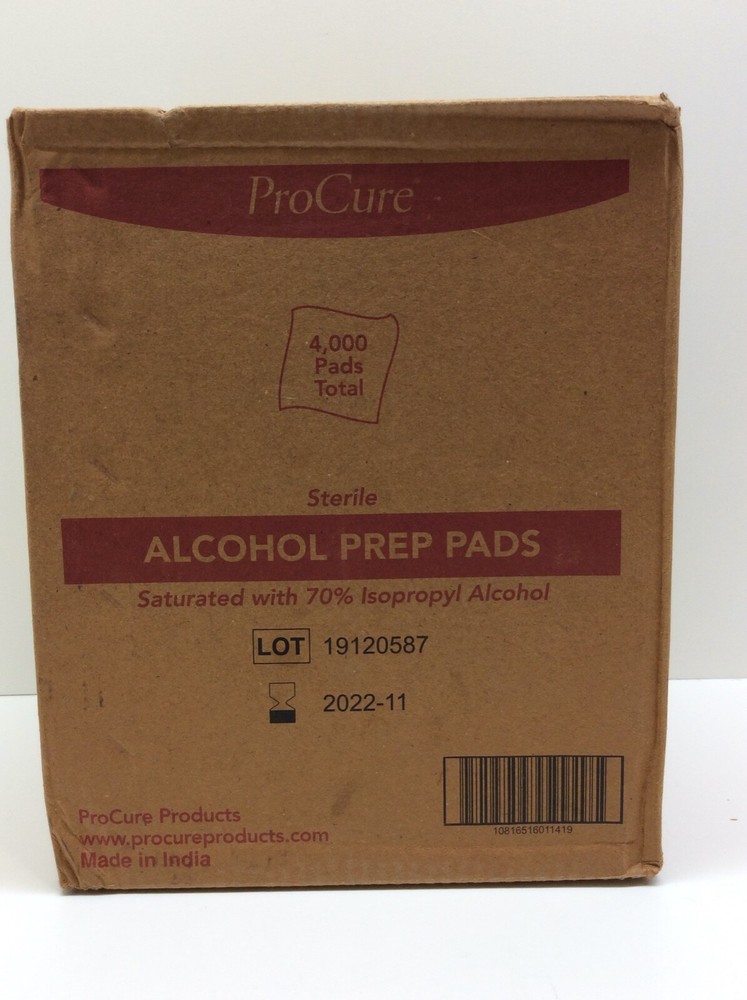 Procure Alcohol Prep Pads Medium 200 Pack Case of 20 Packages