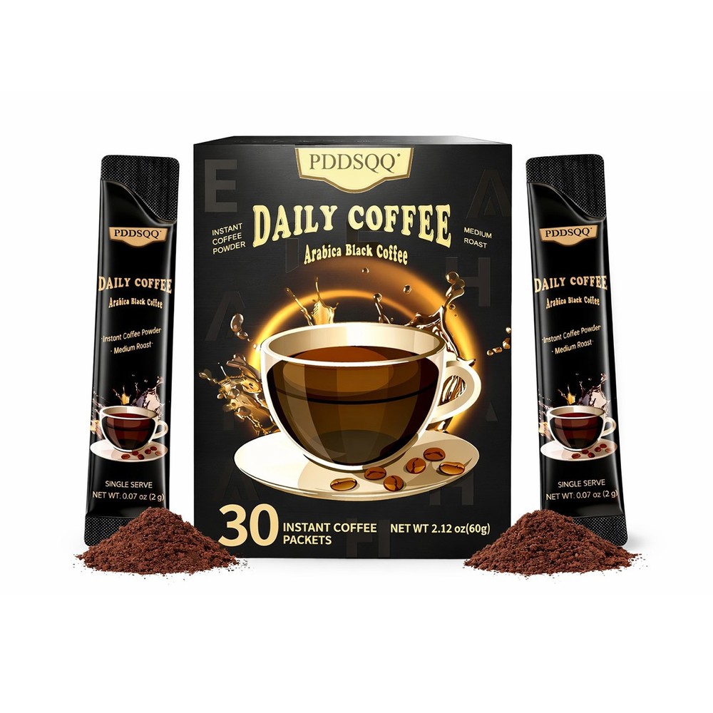 100% Arabica Instant Coffee Packets Medium Roast – Single-Serve Packets 60 Count
