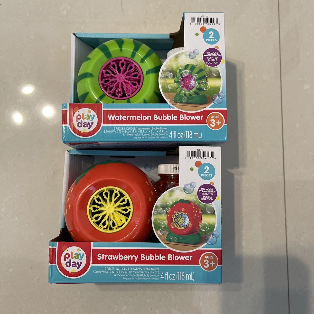 2 Pack play day bubbles Blower Strawberry & Watermelon
