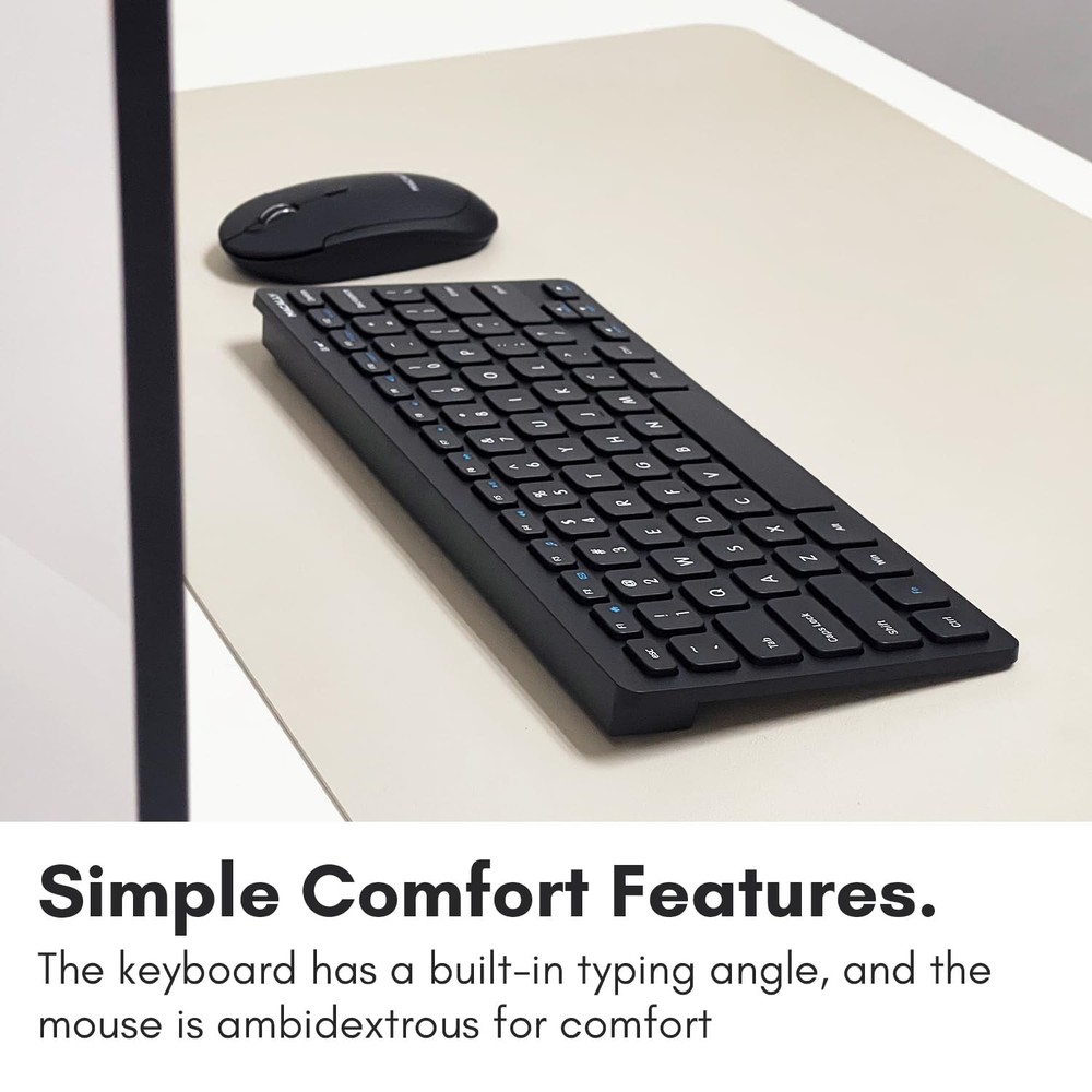 Macally Small Wireless Keyboard and Mouse Combo - an Essential Work Duo - 2.4G