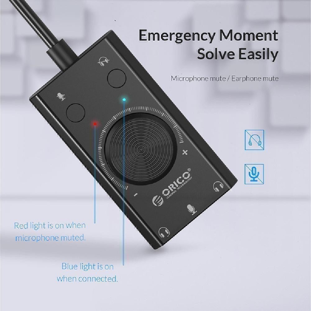 Universal External USB Driver-Free Sound Card With LED Indicator For Speaker