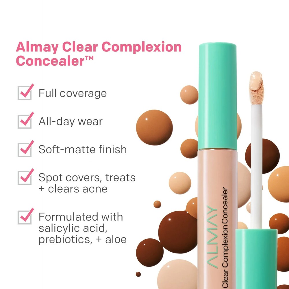 Almay Clear Complexion Concealer Makeup Hypoallergenic 300 Medium 0.18 fl oz