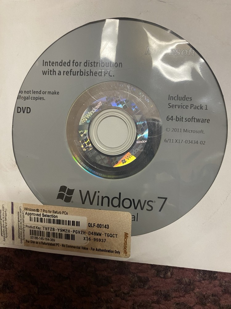 WINDOWS 7 MICROSOFT QLF-00143 SERVICE PAK PROFESSIONAL