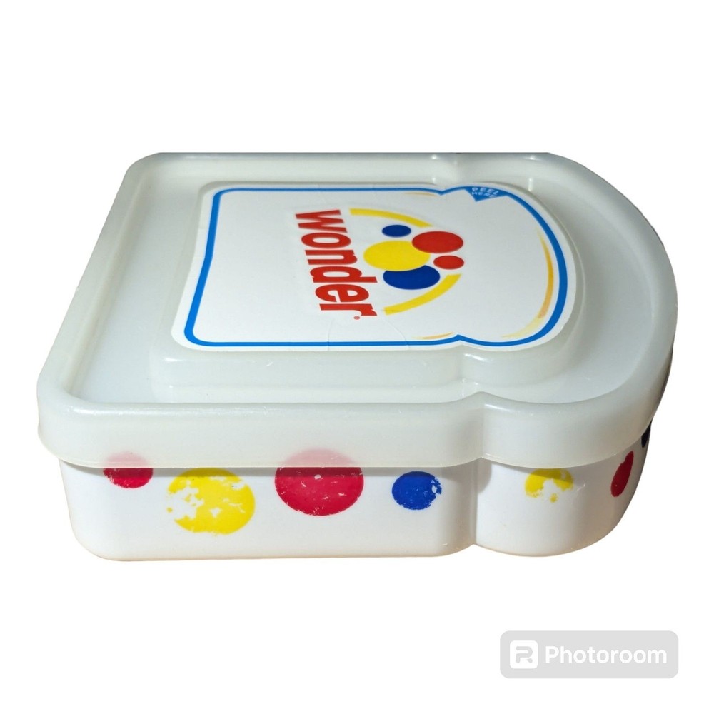 WONDER BREAD Plastic Sandwich Keeper Container Storage Holder Box Vintage