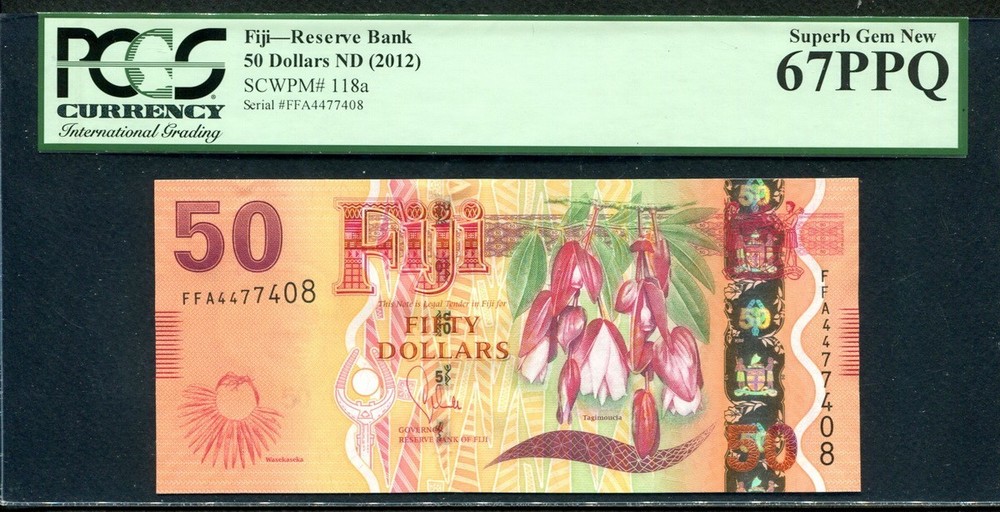 Fiji 2012-2013 50 Dollars,P118a,PCGS 67 PPQ Superb GEM UNC