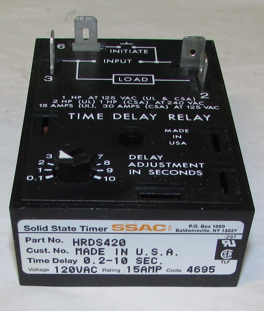 SSAC HRDS420 .2-10 Second 120VAC Solid State Timer Timing Relay