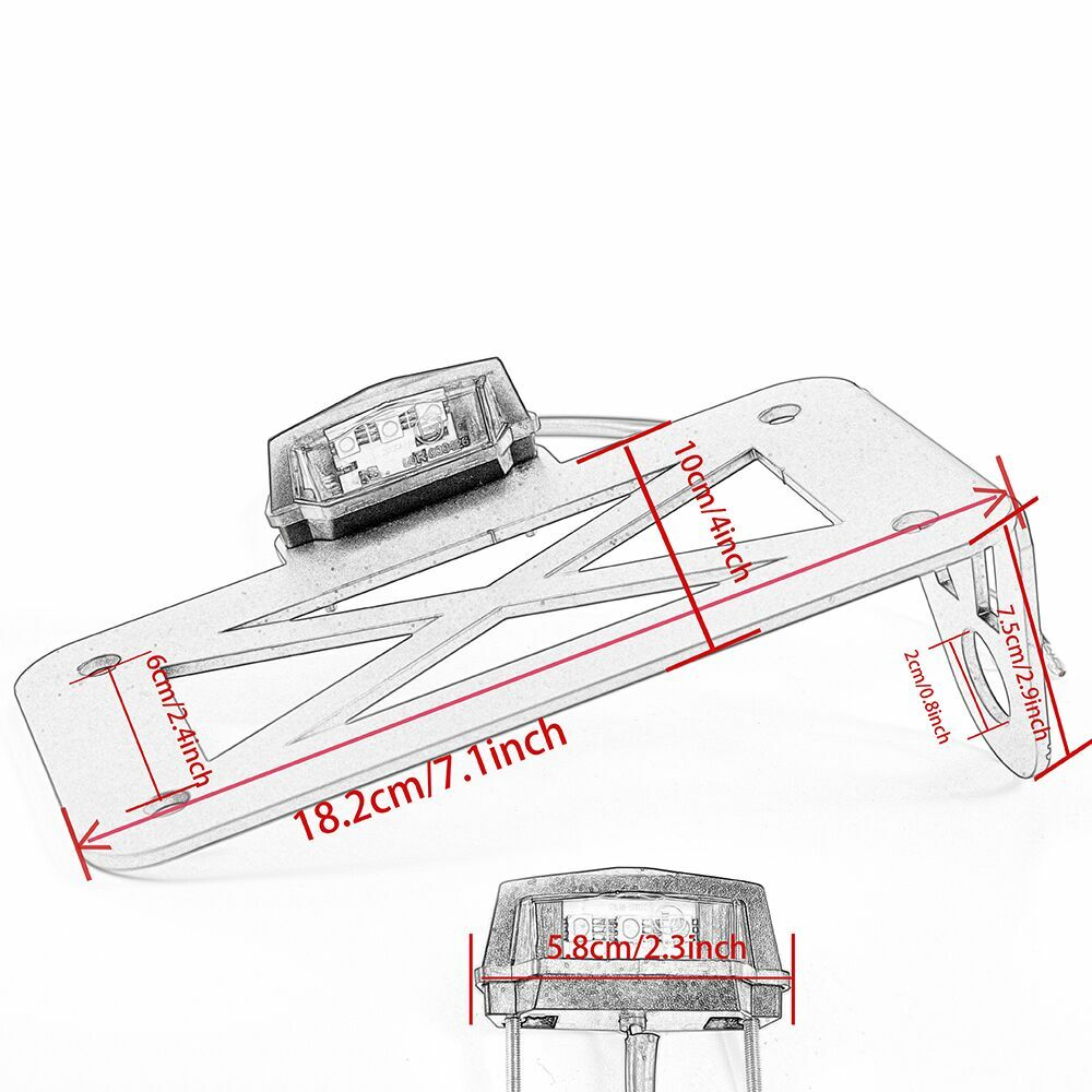 Motorcycle Side Mount License Plate Bracket Tail Light Holder For Harley Bobber