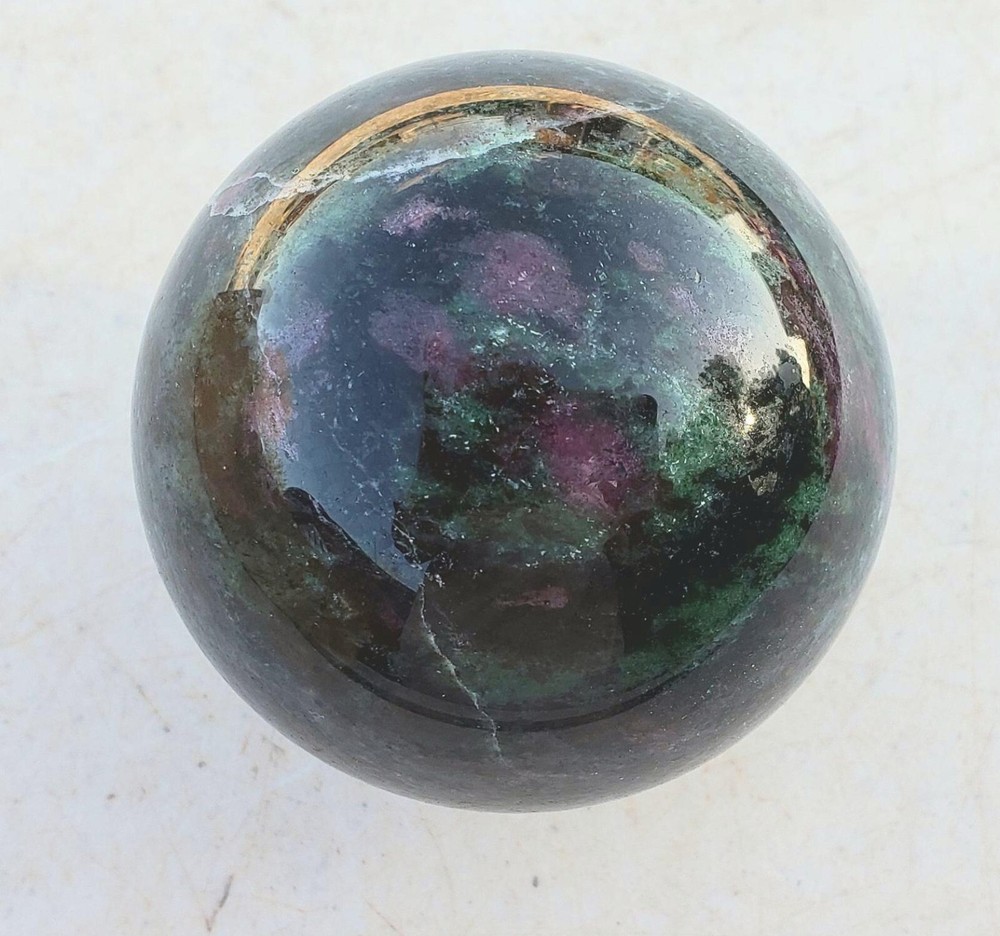 Fluorescent Ruby in Zoisite 64mm Sphere Collection Metaphysical or Decor 5198
